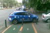 Masina pe pista de biciclete