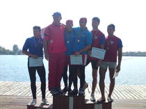 Podiumul de la Nationale - canoe dublu 200m