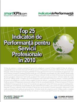 Top 25 KPIs pentru Servicii Profesionale in 2010