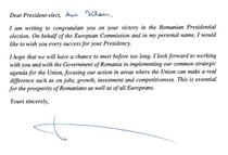 Scrisoarea lui JC Juncker catre Iohannis