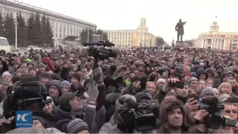 Protest spontan la Kemerovo