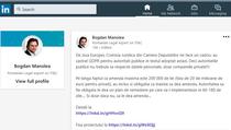 Juristul Bogdan Manolea pe LinkedIn