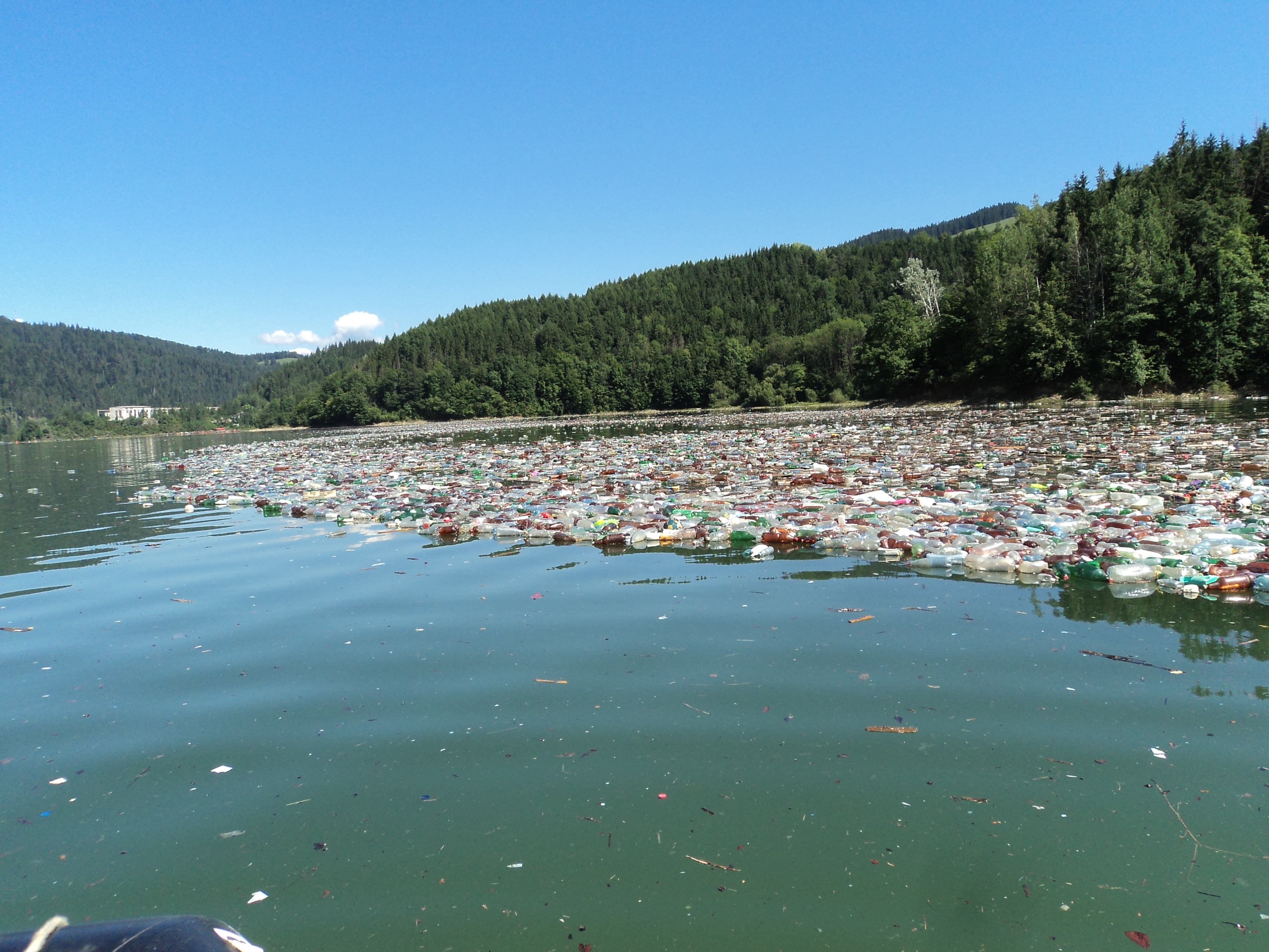 Reacția Hidroelectrica privind gunoaiele de pe lacul Bicaz