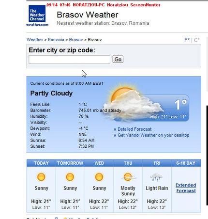 Eroare - frig cumplit la Brasov
