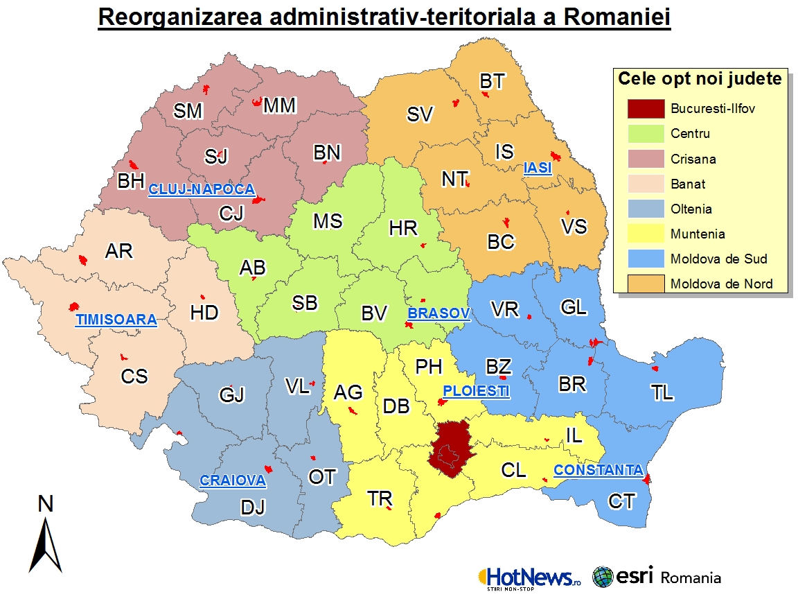 harta teritorial administrativa a romaniei Harti HotNews.ro. Reorganizarea administrativ teritoriala : Vezi 