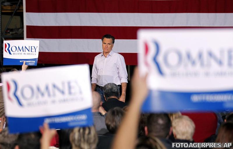 Mitt Romney, la un miting electoral