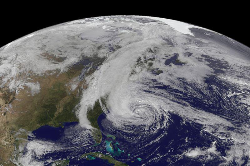 Uraganul Sandy - imagine din satelit