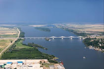 Cum arata din avion Podul "Noua Europa" dintre Calafat si Vidin