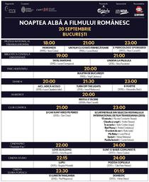 Noaptea Albă a Filmului Românesc- Programul proiecţiilor Bucuresti