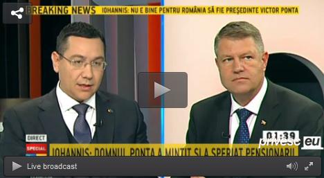 Ponta vs Iohannis la B1 TV