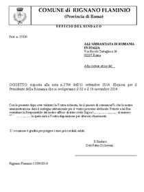 Scrisoarea autoritatilor din Rignano
