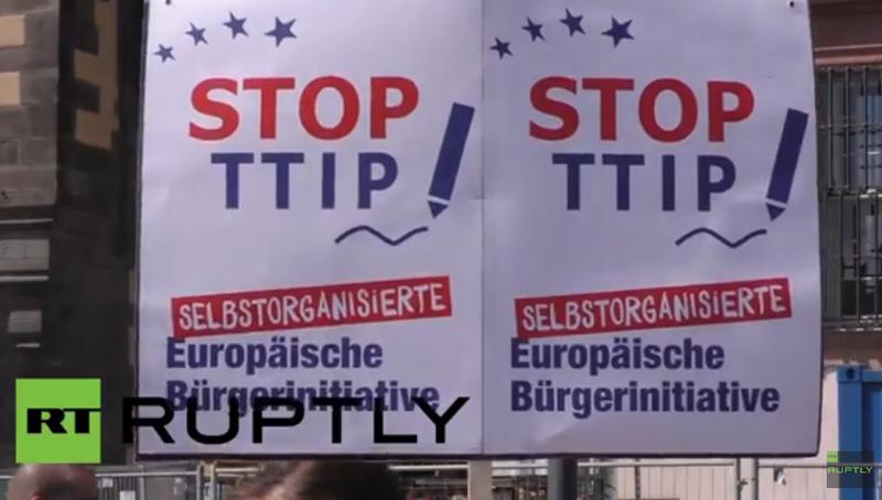 Proteste fata de TTIP in Frankfurt
