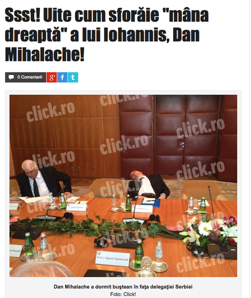 Dan Mihalache ar fi adormit in timpul unei intalniri oficiale