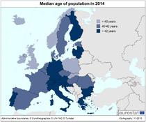 Varsta mediana in UE (clic pentru a extinde)