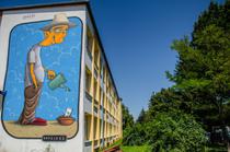 Mural pe o scoala din Sibiu