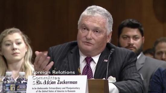 Adrian Zuckerman, audiat in Senatul SUA