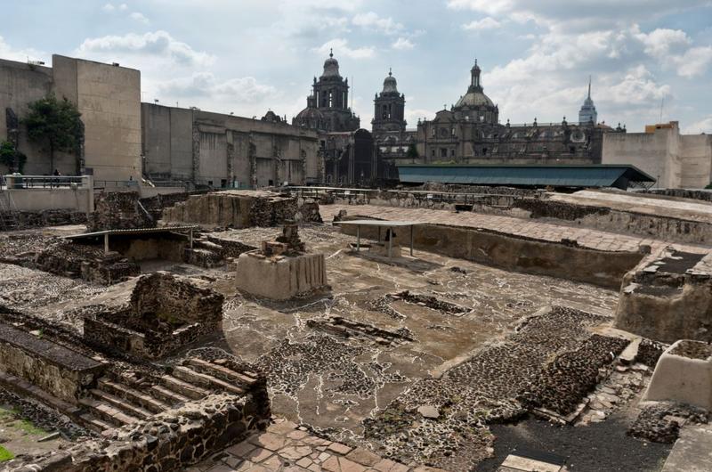 Ruinele Templo Mayor din fosta capitală Tenochtitlan, Mexico City