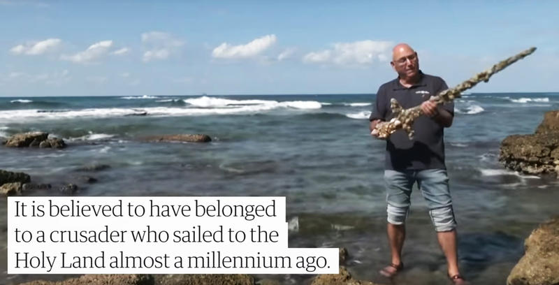 Sabia cruciata descoperita in largul coastei israeliene