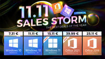 GoDeal24’s 11.11 Sales Storm: Windows 10 și alte produse noi pornesc de la 5,55 EUR