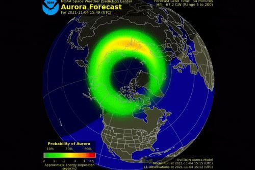 Aurora boreala-prognoza NOAA