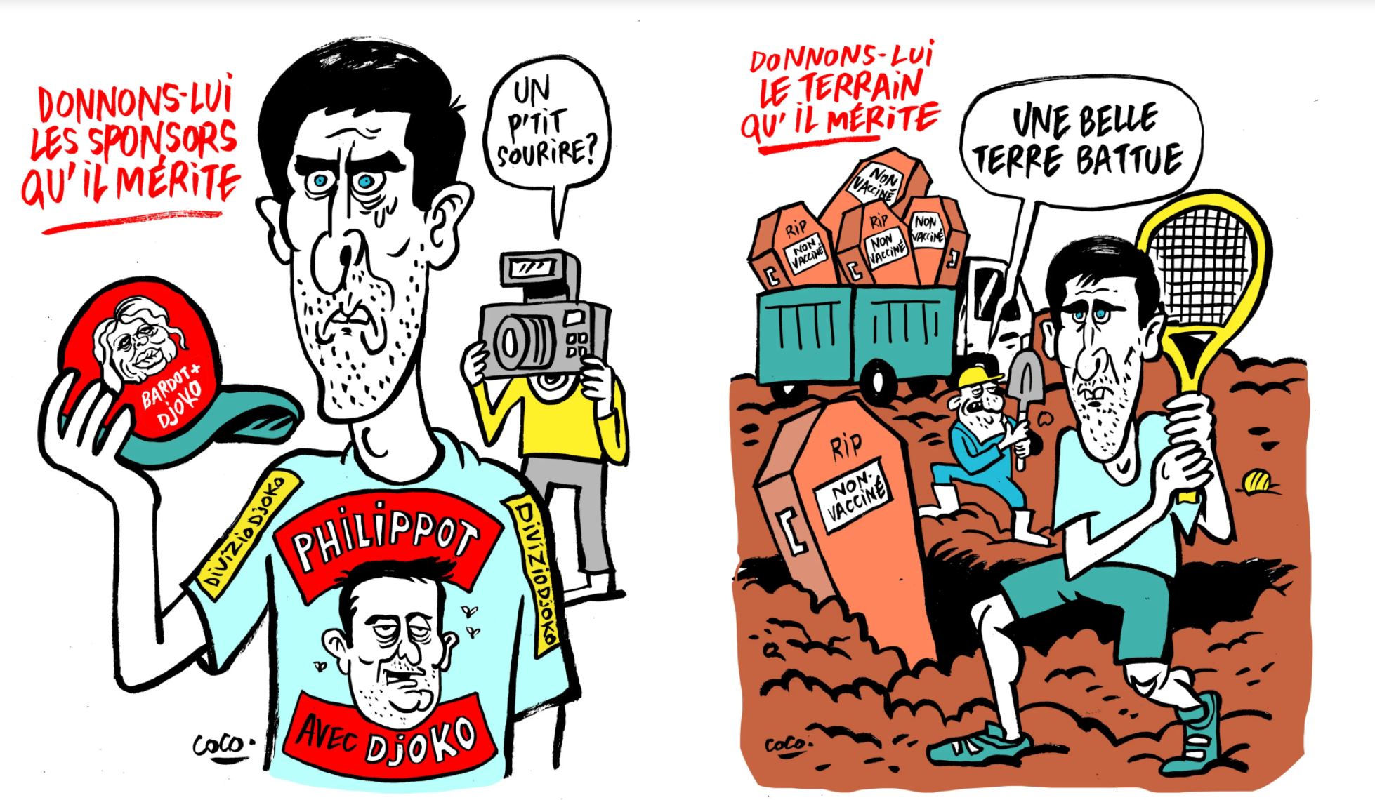 Pine Displacement reach Noi controverse stârnite de Charlie Hebdo care publică un set de caricaturi  cu Djokovic - HotNews.ro