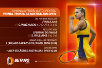 Simona Halep este a treia favorită a cotelor Betano la câștigarea Australian Open