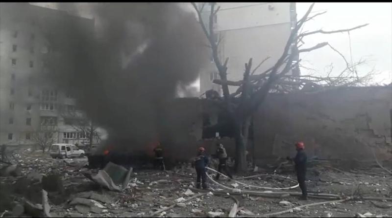 Orașul Cernihiv din nordul Ucrainei, după atacurile aeriene rusești