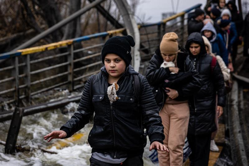 Copii ucraineni evacuati din Irpin