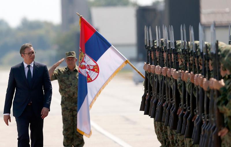 Preşedintele sârb Aleksandar Vucic, pe aeroportul militar Batajnica, de lângă Belgrad
