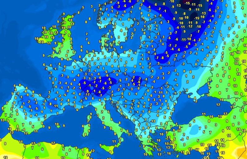 Temperaturile in Europa in dimineata zilei de 4 aprilie 2022