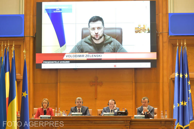 Volodimir Zelenski, mesaj in Parlamentul Romaniei