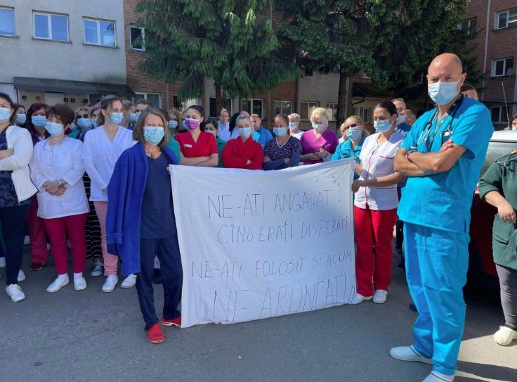 Protest la Spitalul din Aiud