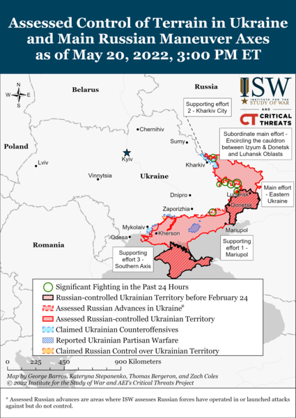 Harta Războiului din Ucraina 21 mai - ISW