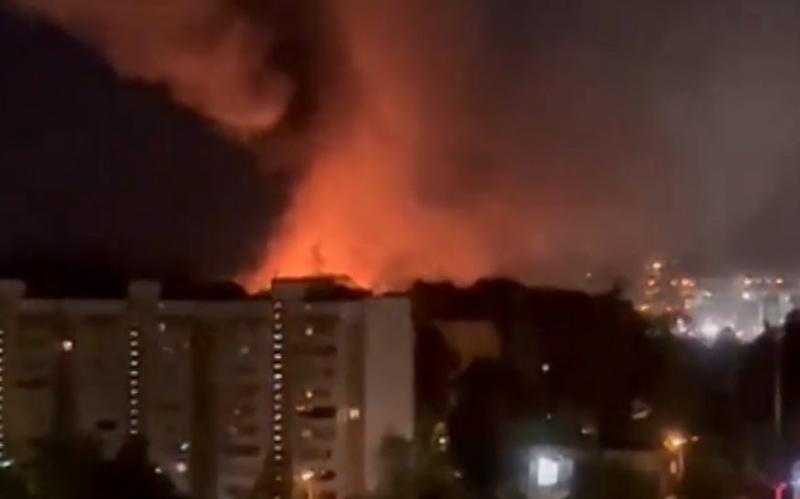 Incendiu la o baza militară de lângă Moscova