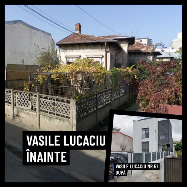 Colaj casa veche demolată str. Vasile Lucaciu