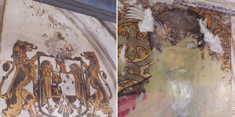 Picturi descoperite în timpul lucrărilor de reabilitare a clădirii Universităţii de Medicină din Târgu Mureş