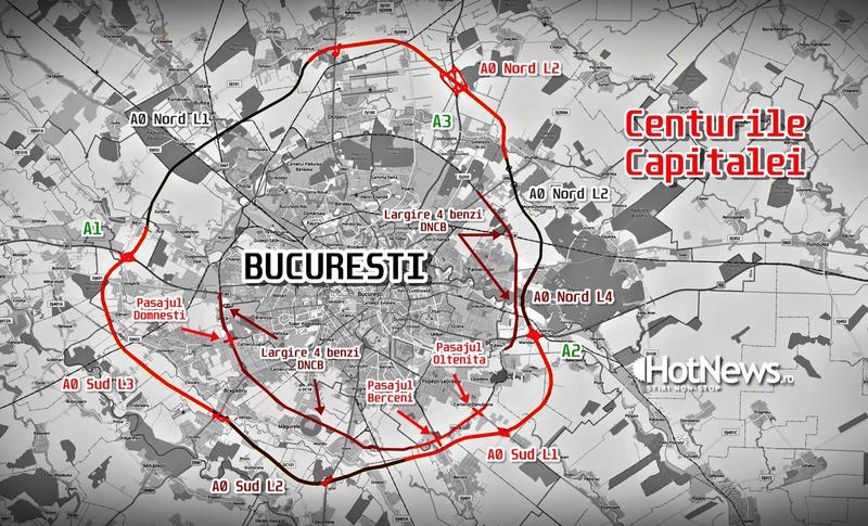 HARTĂ Proiectele de infrastructură din jurul Bucureștiului: Blocaje și întârzieri pe autostrada A0; o inaugurare ratată pentru 2022 / PLUS: Pasajele și lărgirile de pe actuala centură - HotNews.ro