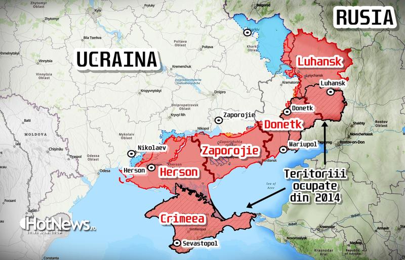 Regiunile ocupate de rusi in Ucraina si anexate de Federatia Rusa