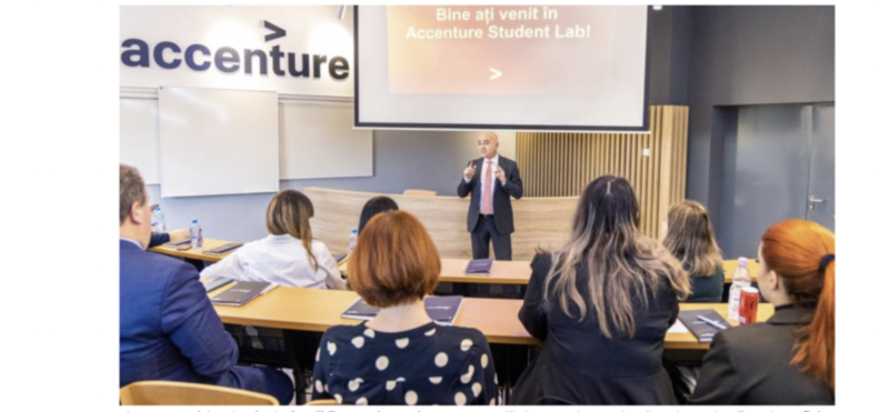 Accenture și Academia de Studii Economice au inaugurat o sală de curs ultramodernă unde studenții vor beneficia de sesiuni de formare valoroase care îi vor pregăti pentru joburile de mâine