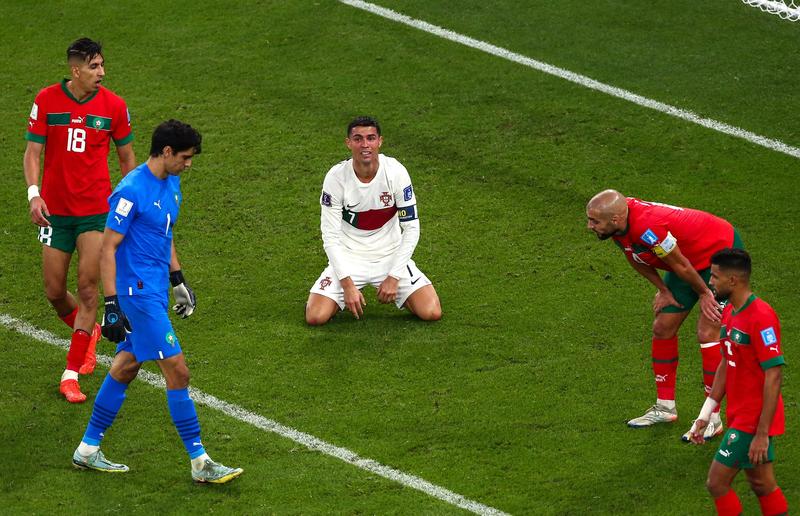 Cristiano Ronaldo, in timpul meciului cu Marocul