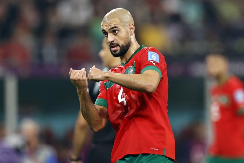 Sofyan Amrabat în tricoul Marocului - CM 2022