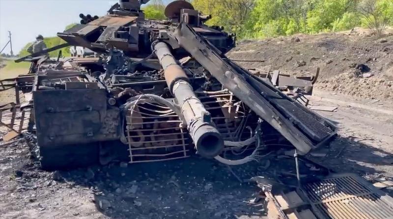 Primul tanc T-90M distrus de ucraineni in luna mai