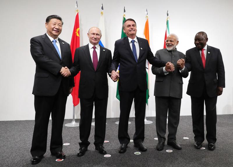 Xi Jinping, Vladimir Putin, Jair Bolsonaro, Narendra Modi și Cyril Ramaphosa