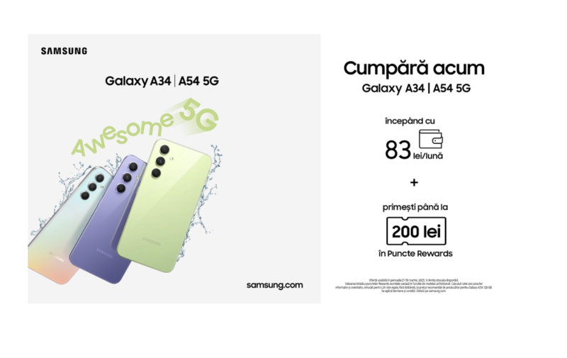 Samsung Galaxy A54 5G și A34 5G