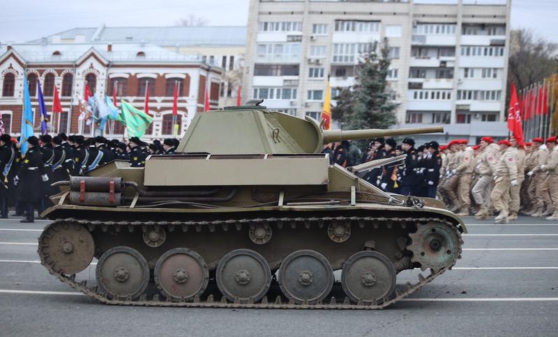 Un tanc T-70 la parada anul trecut