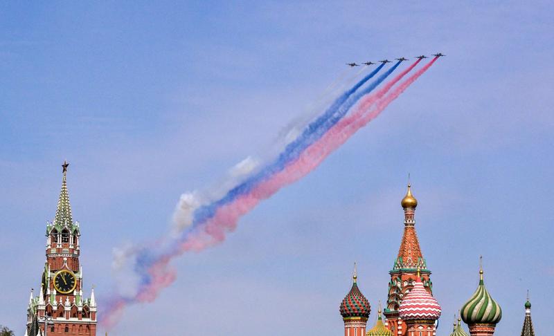 Parada aeriana deasupra Moscovei