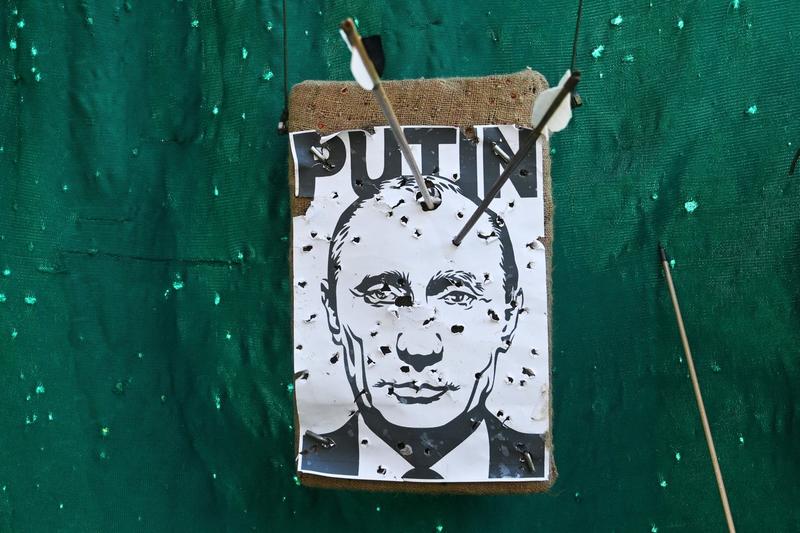 Imaginea lui Vladimir Putin drept țintă