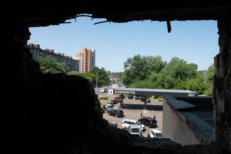 Clădire avariată în Kiev după un atac masv cu drone