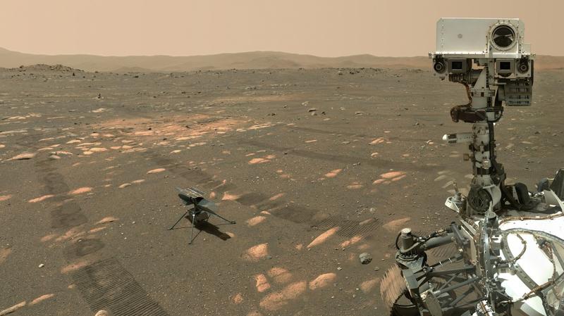 ​Elicopterul ​Ingenuity și roverul Perseverance ale NASA, pe Marte