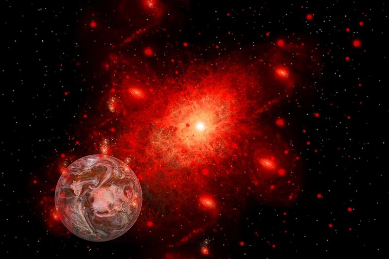 supernovă pe punctul de a distruge un sistem solar